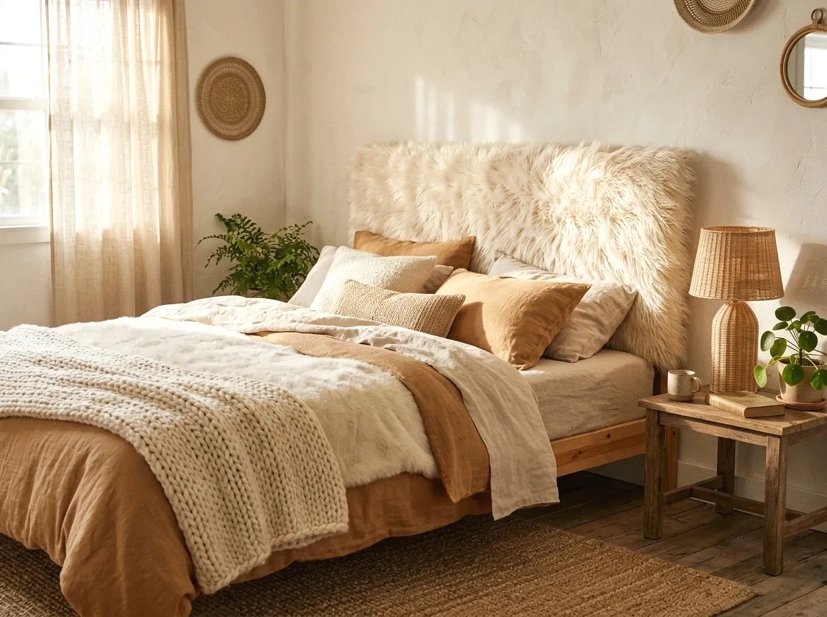 faux fur panel headboard