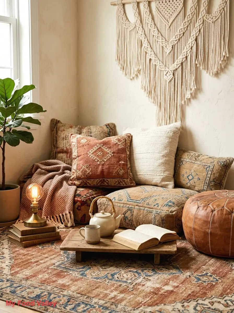 floor cushion and pouf reading spot