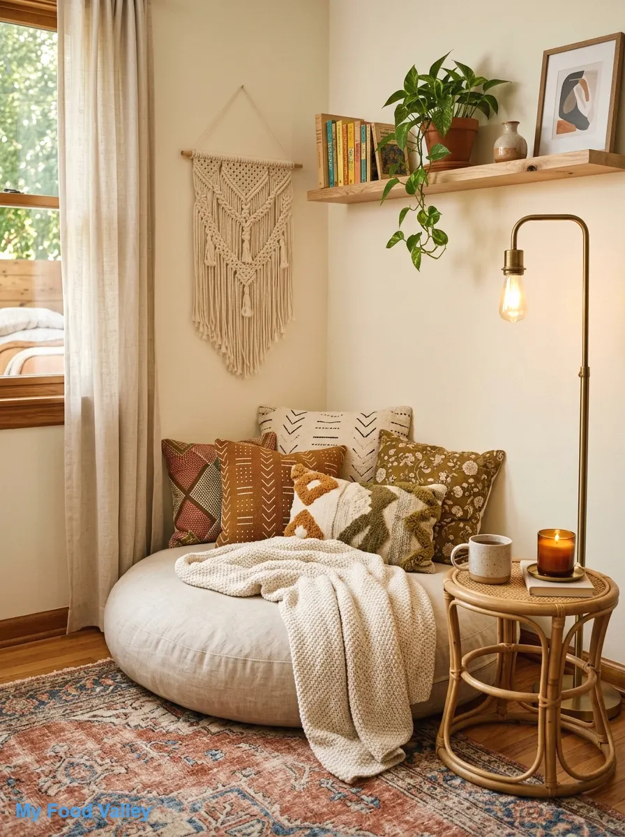 floor cushion reading nook