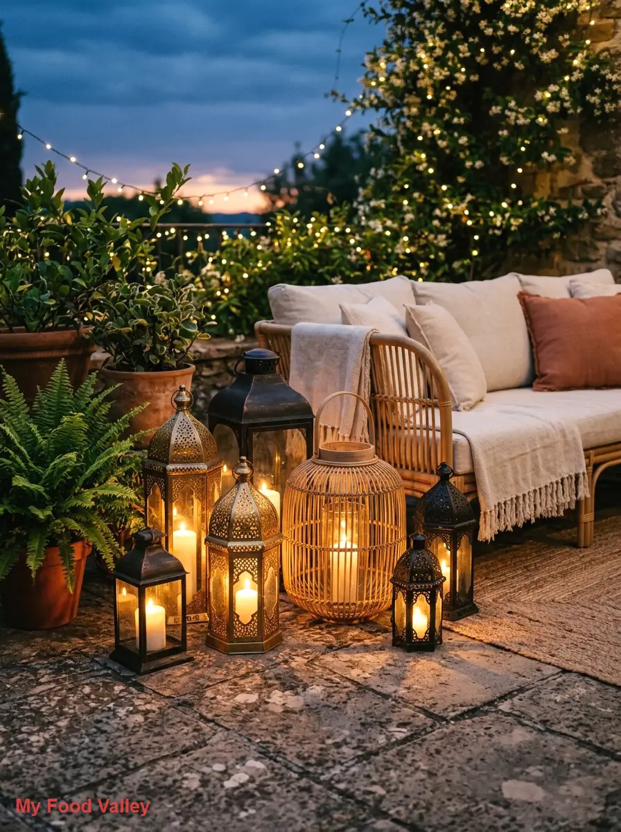 floor lantern collection with candlelight glow