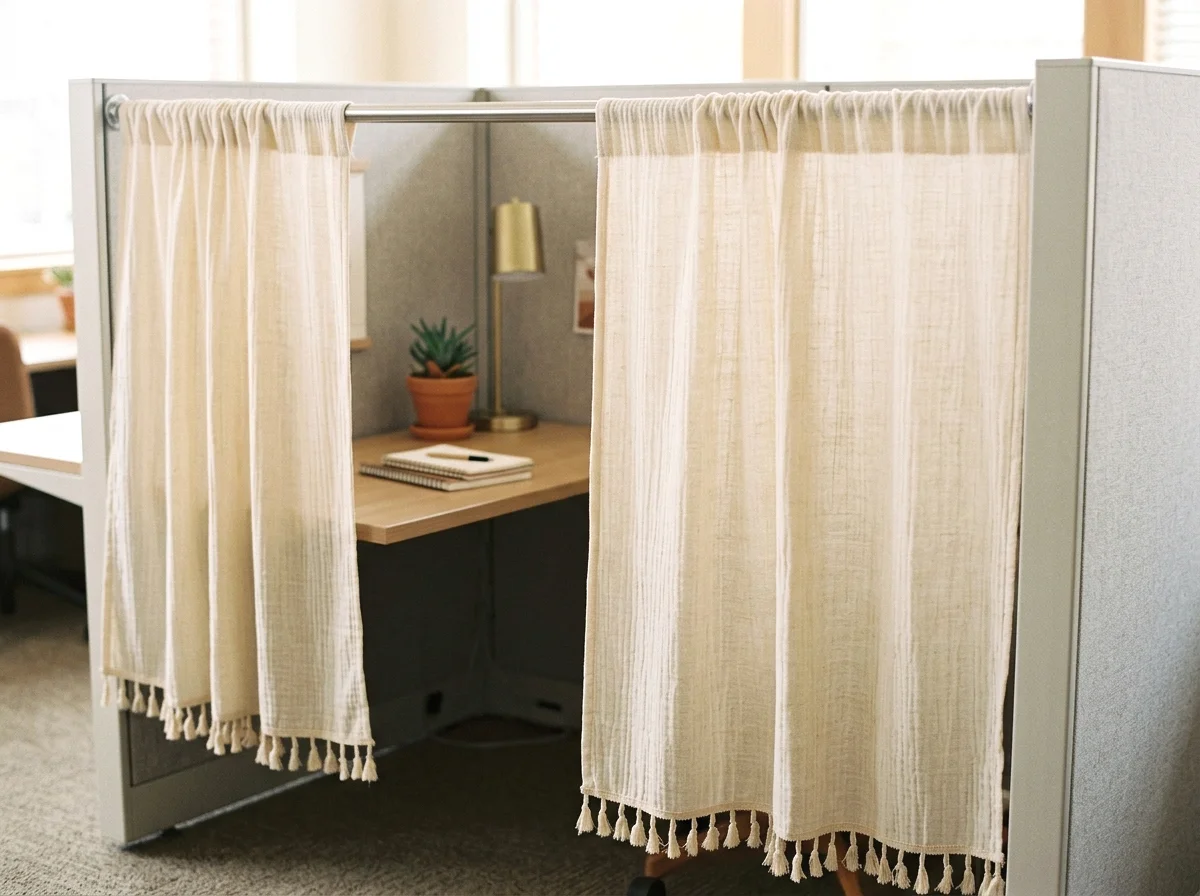 fringe-trim cubicle curtain