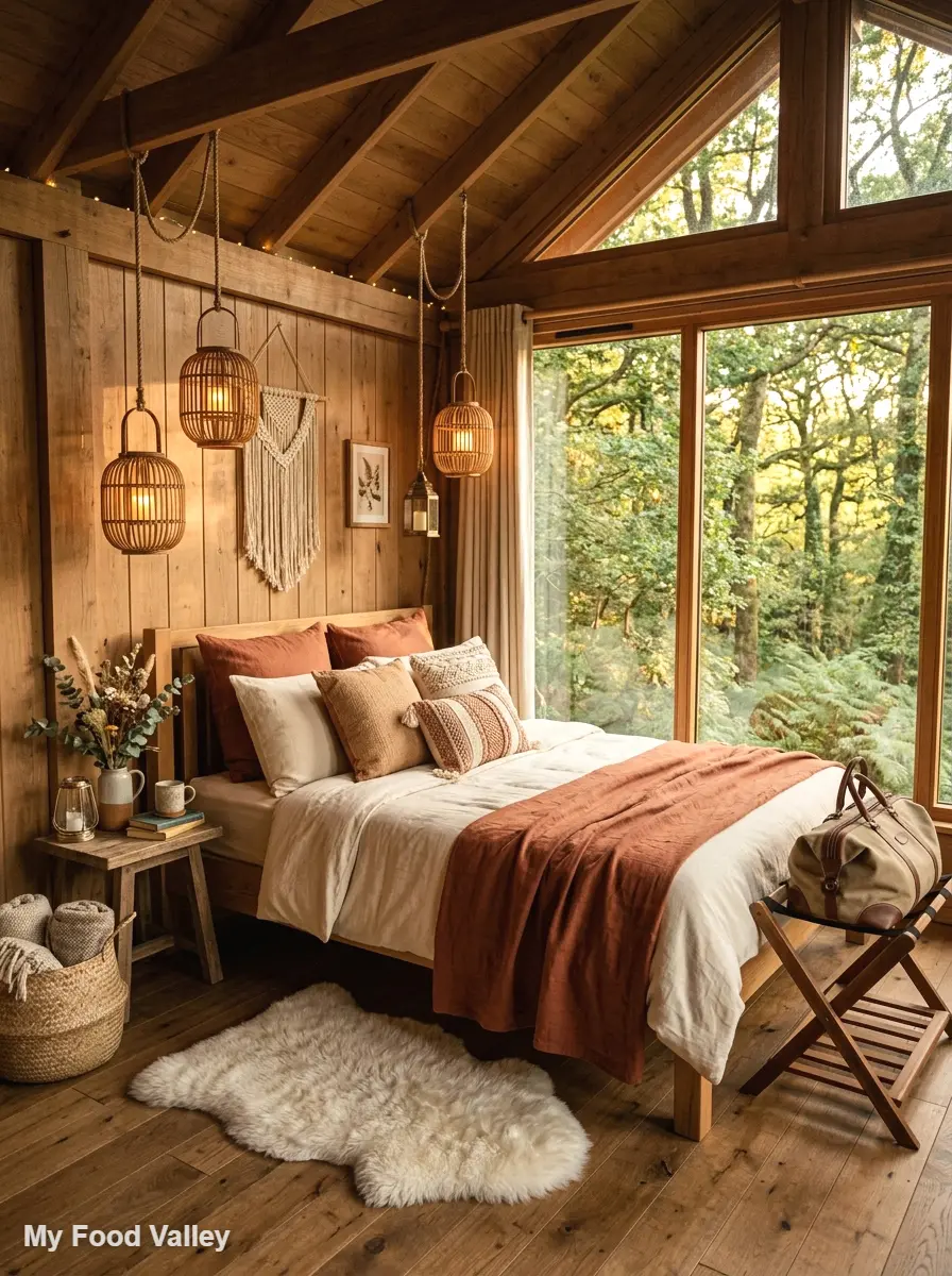 glamping-style treehouse bedroom