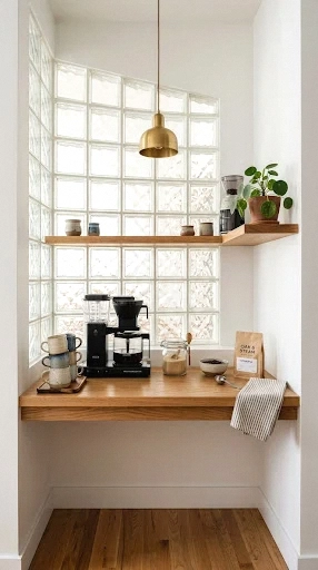 glass block accent wall bar