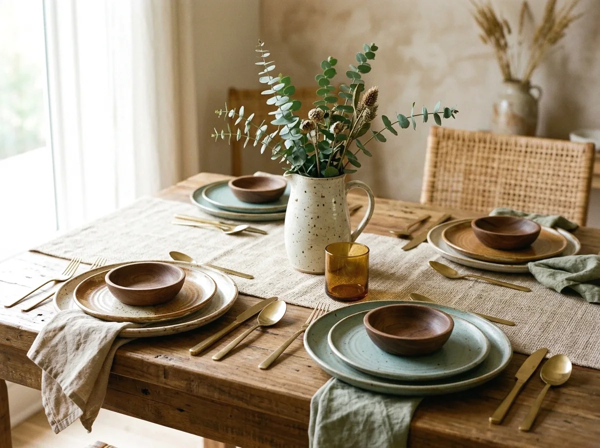 hand-thrown stoneware dinnerware