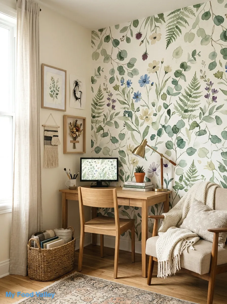 handpainted watercolor botanical wallpaper