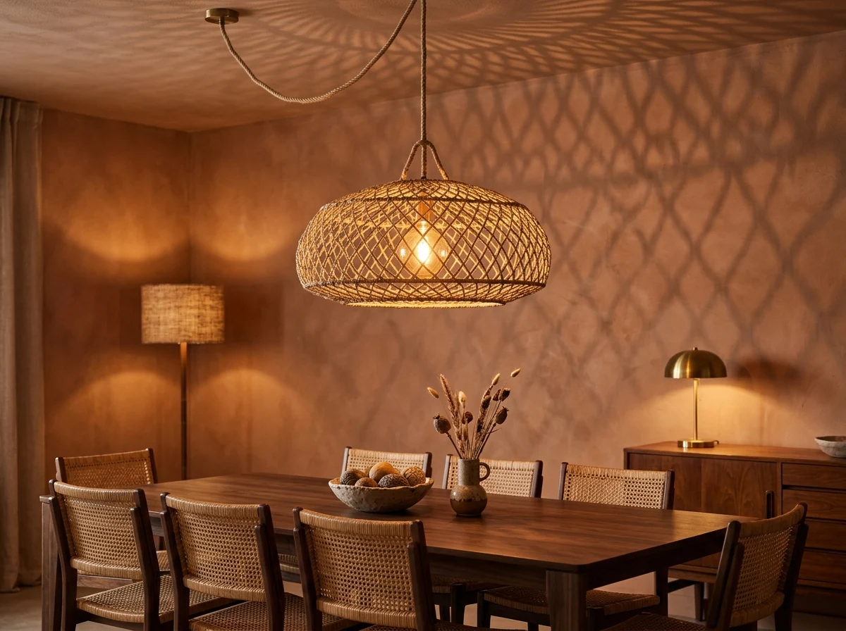 hang raffia and rope pendant lights