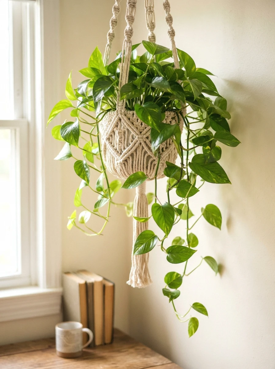 hanging pothos and trailing plants