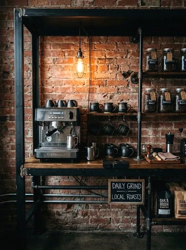 industrial coffee bar