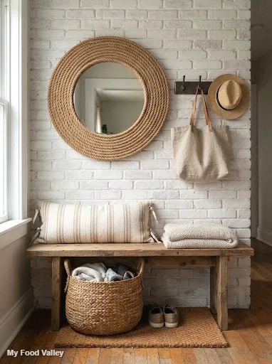 jute rope wrapped round mirror