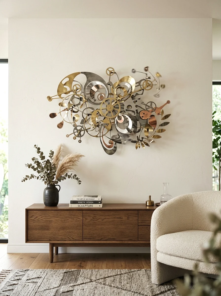 kinetic indoor wall sculpture