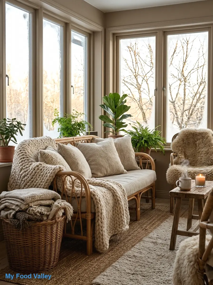 layer cozy throws and sheepskins for cooler months