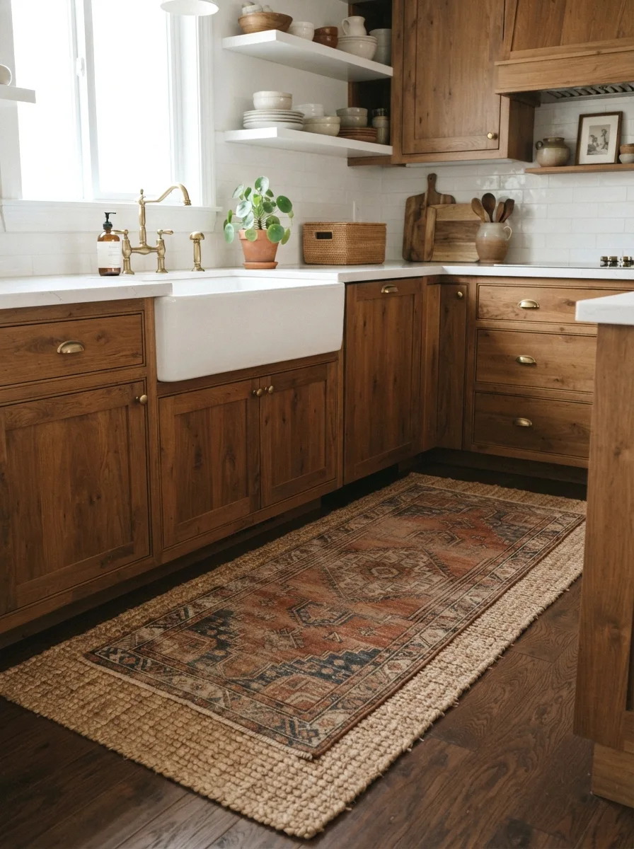 layered vintage runner rugs