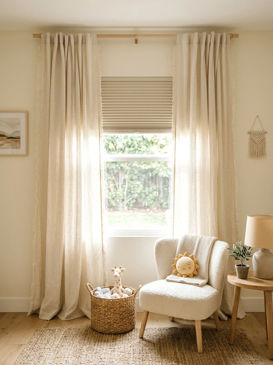 linen curtains with soft fringe