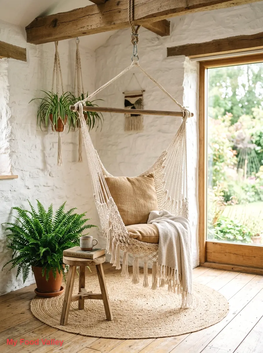 macramé swing chair nook