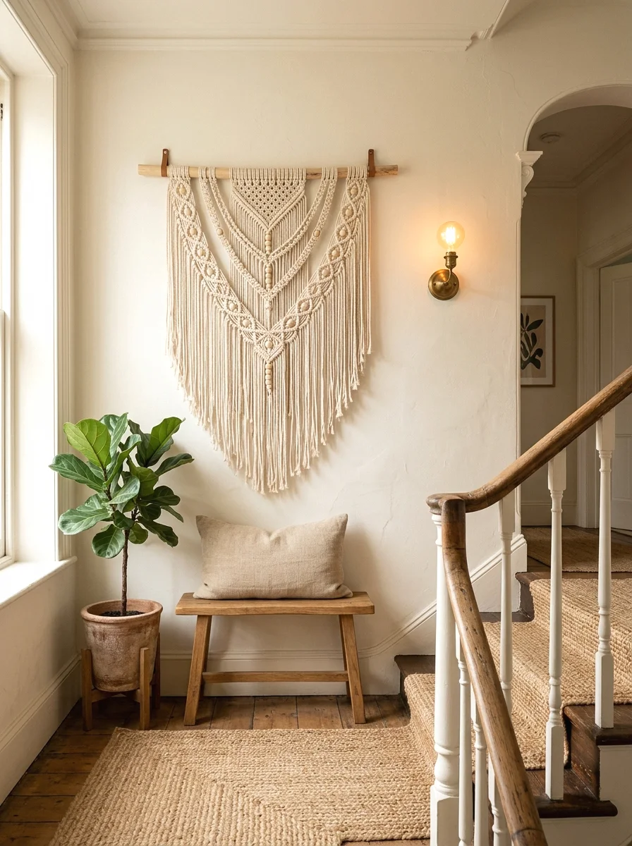 macrame hanging on the landing