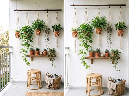 macrame hanging planters for vertical charm