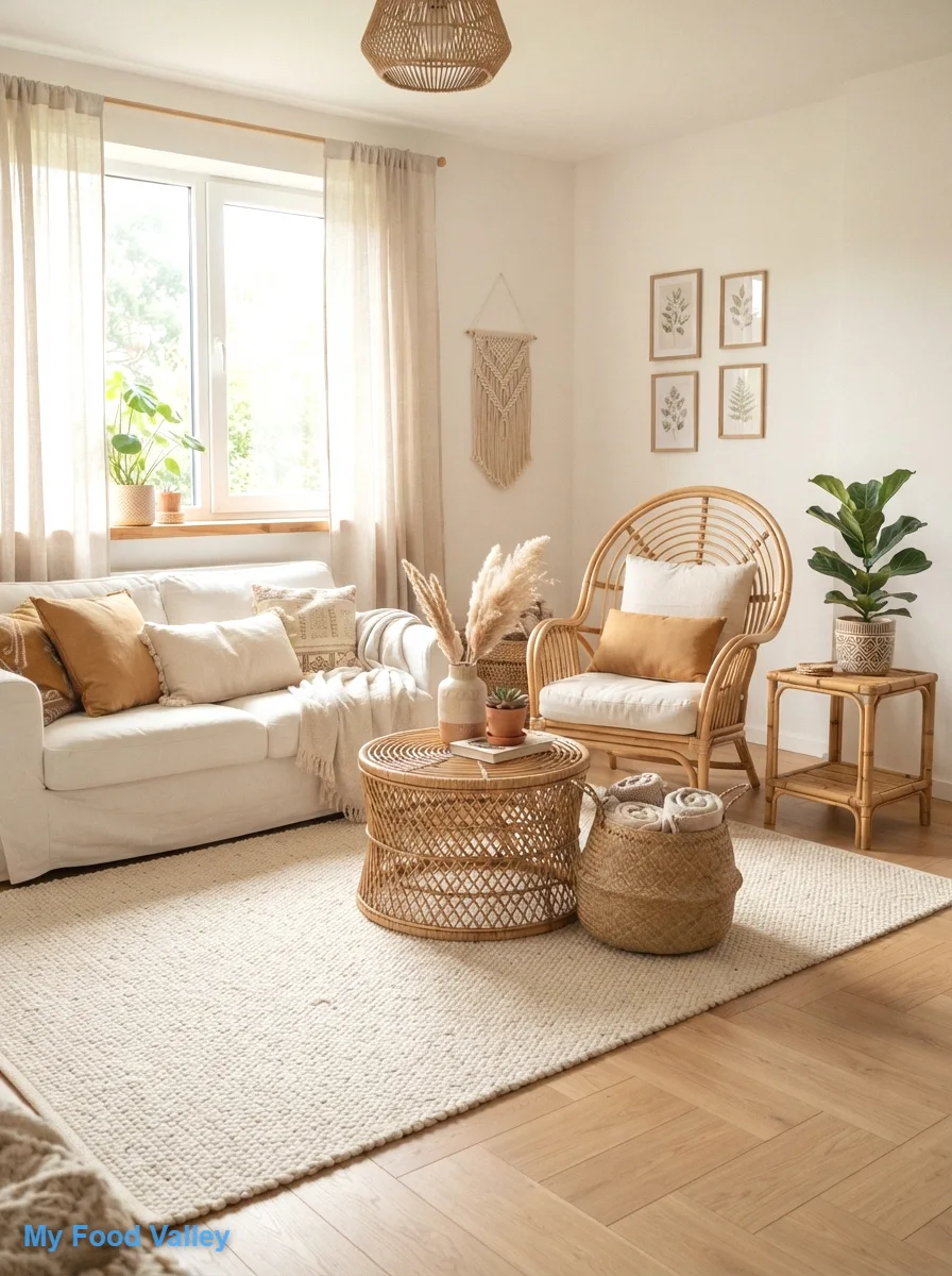 mix rattan and wicker furniture for natural texture