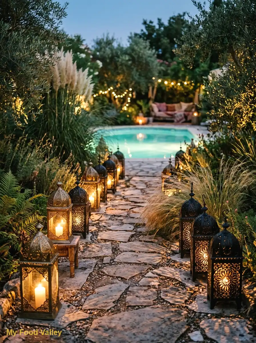 moroccan lantern pathway