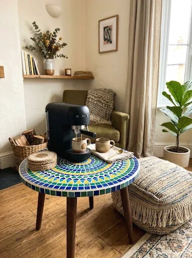 mosaic tile coffee table bar