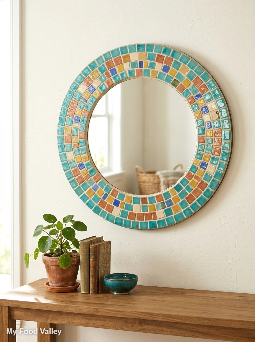mosaic tile frame mirror