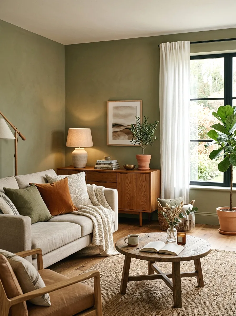 muted olive green