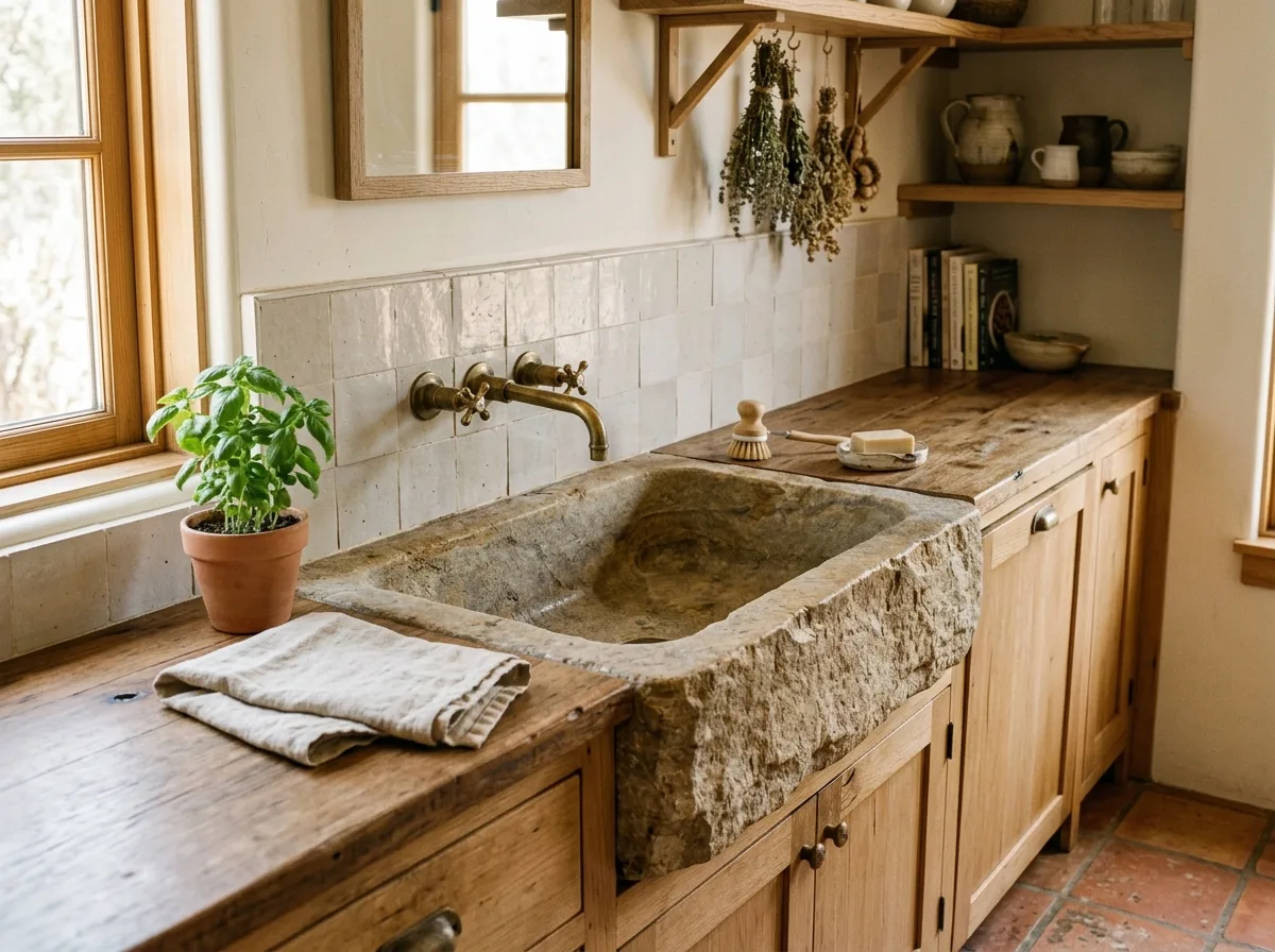 natural stone trough sink