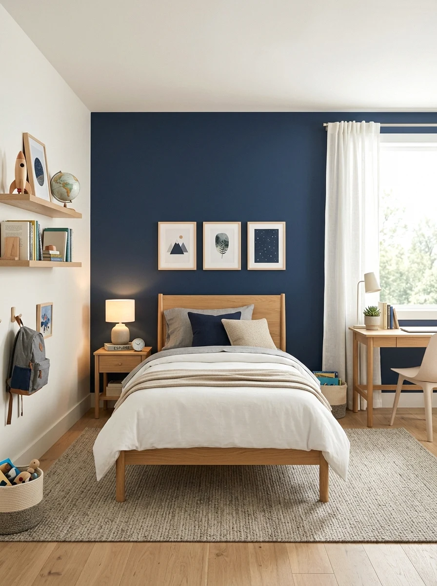 neutral base with a bold accent color