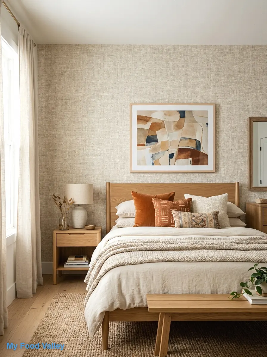 neutral linen textured wallpaper