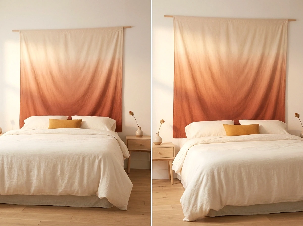 ombre dip-dyed tapestry headboard