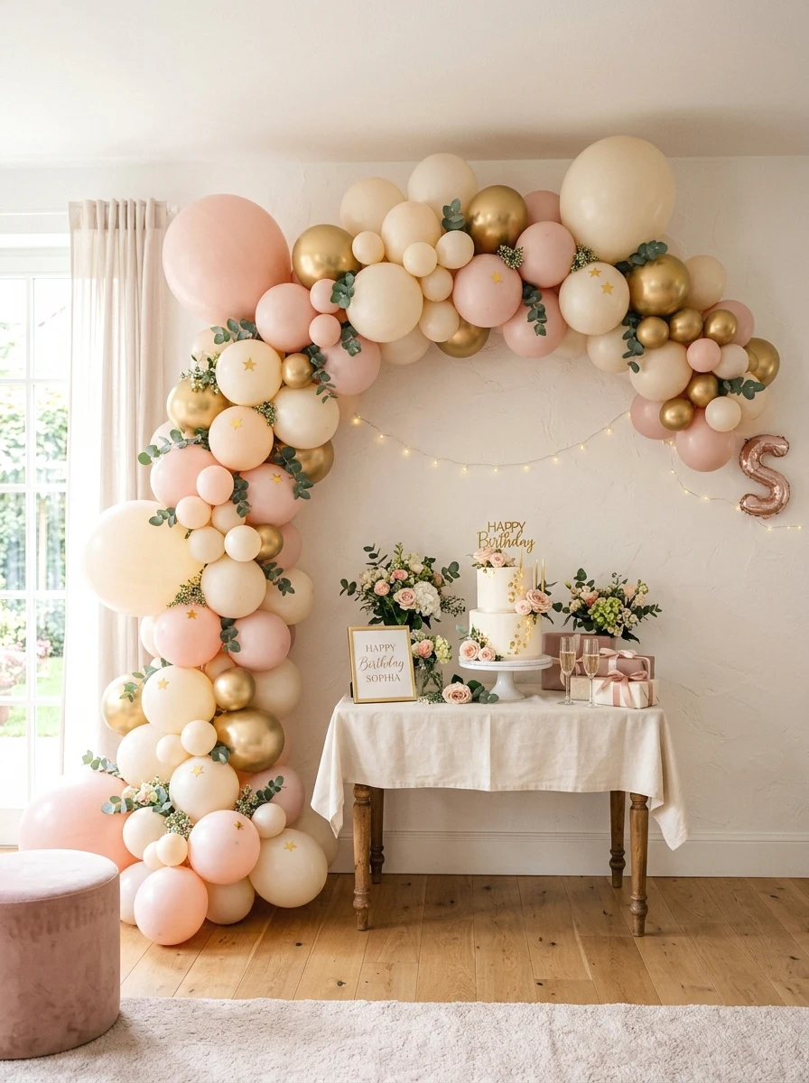 organic balloon garland arch