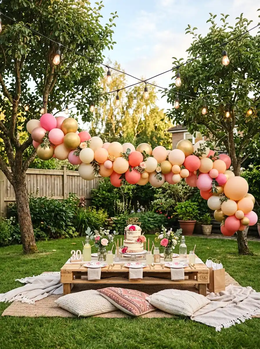 outdoor backyard party decor