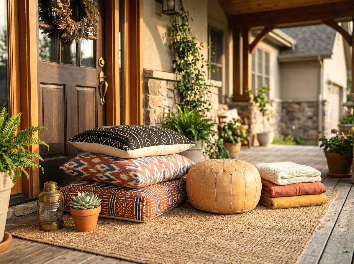 oversized floor cushions and poufs