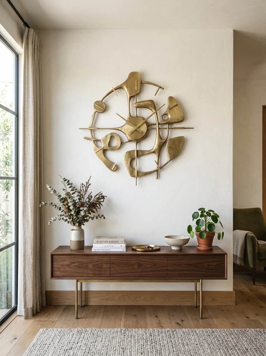 oversized sculptural clock