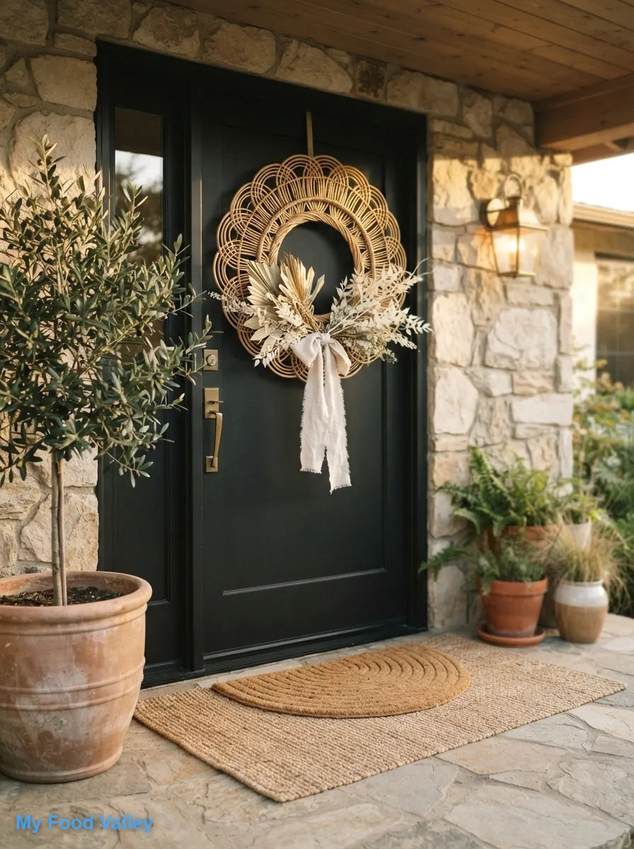 oversized woven rattan wreath