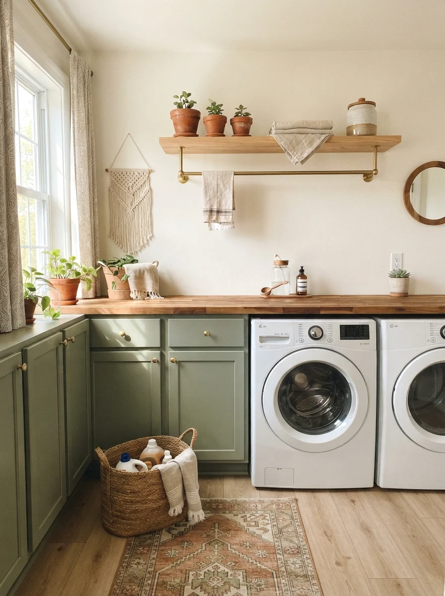 paint cabinets in terracotta or sage green