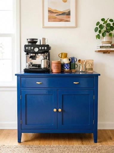 painted cabinet coffee bar