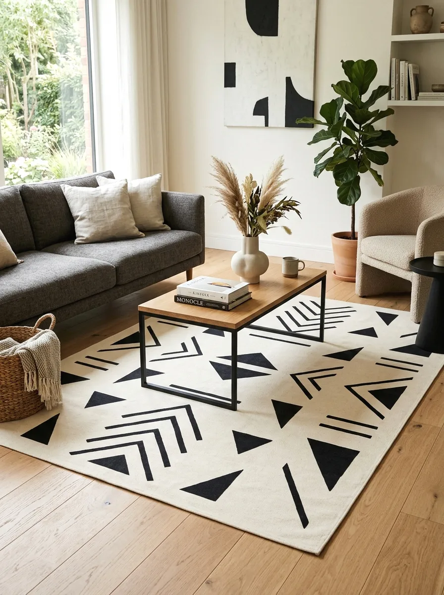 painted canvas drop cloth rug