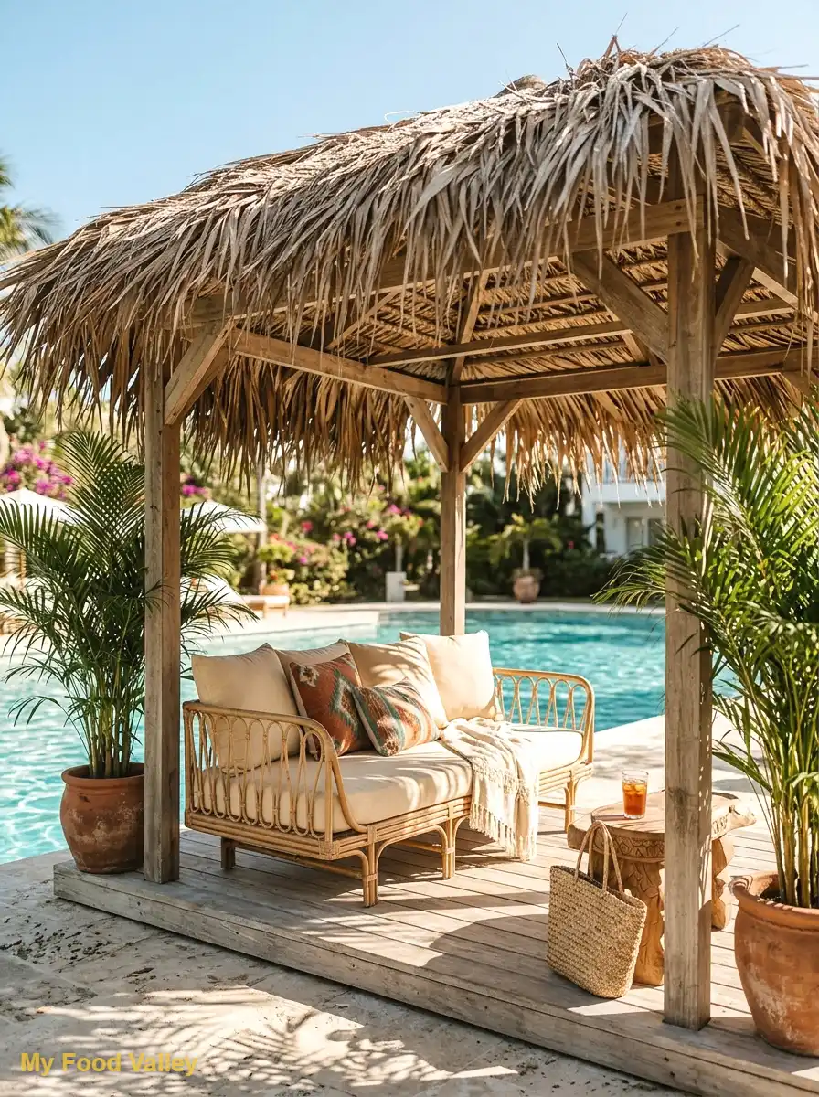 palm frond shade structure