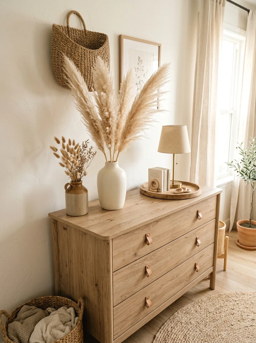 pampas grass and dried florals