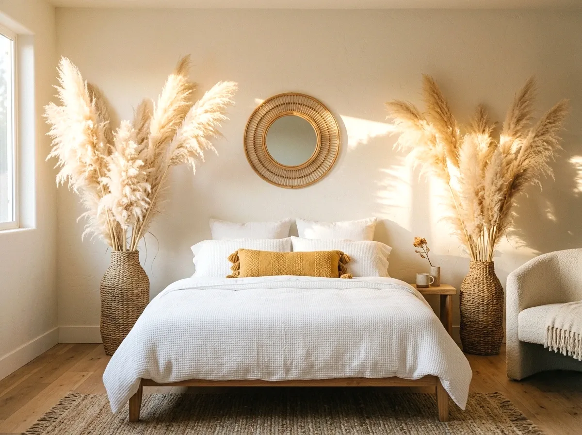 pampas grass cluster headboard