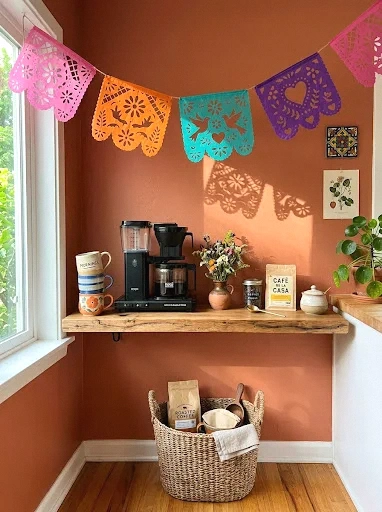 papel picado banner coffee nook