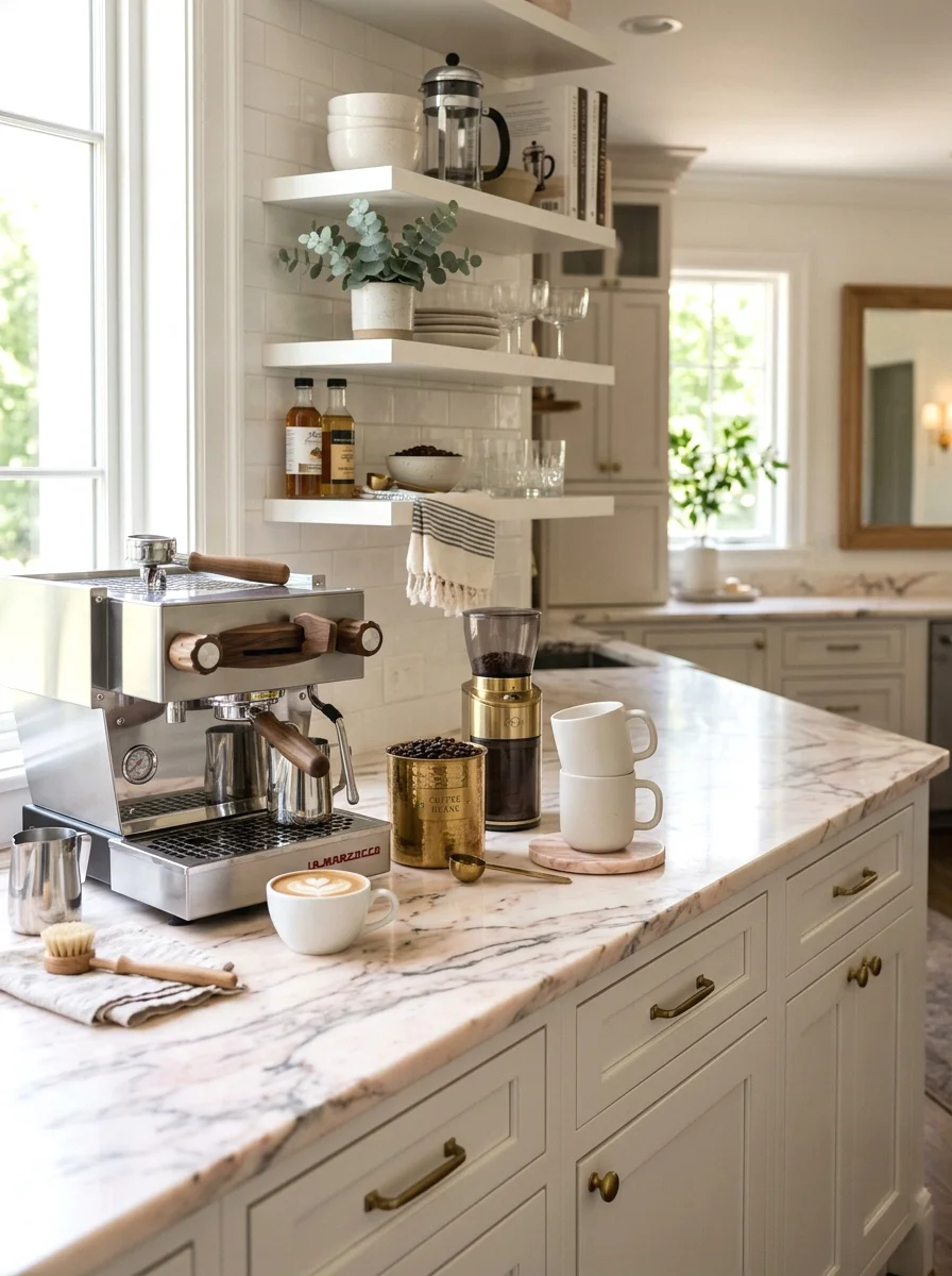 pink marble countertop bar
