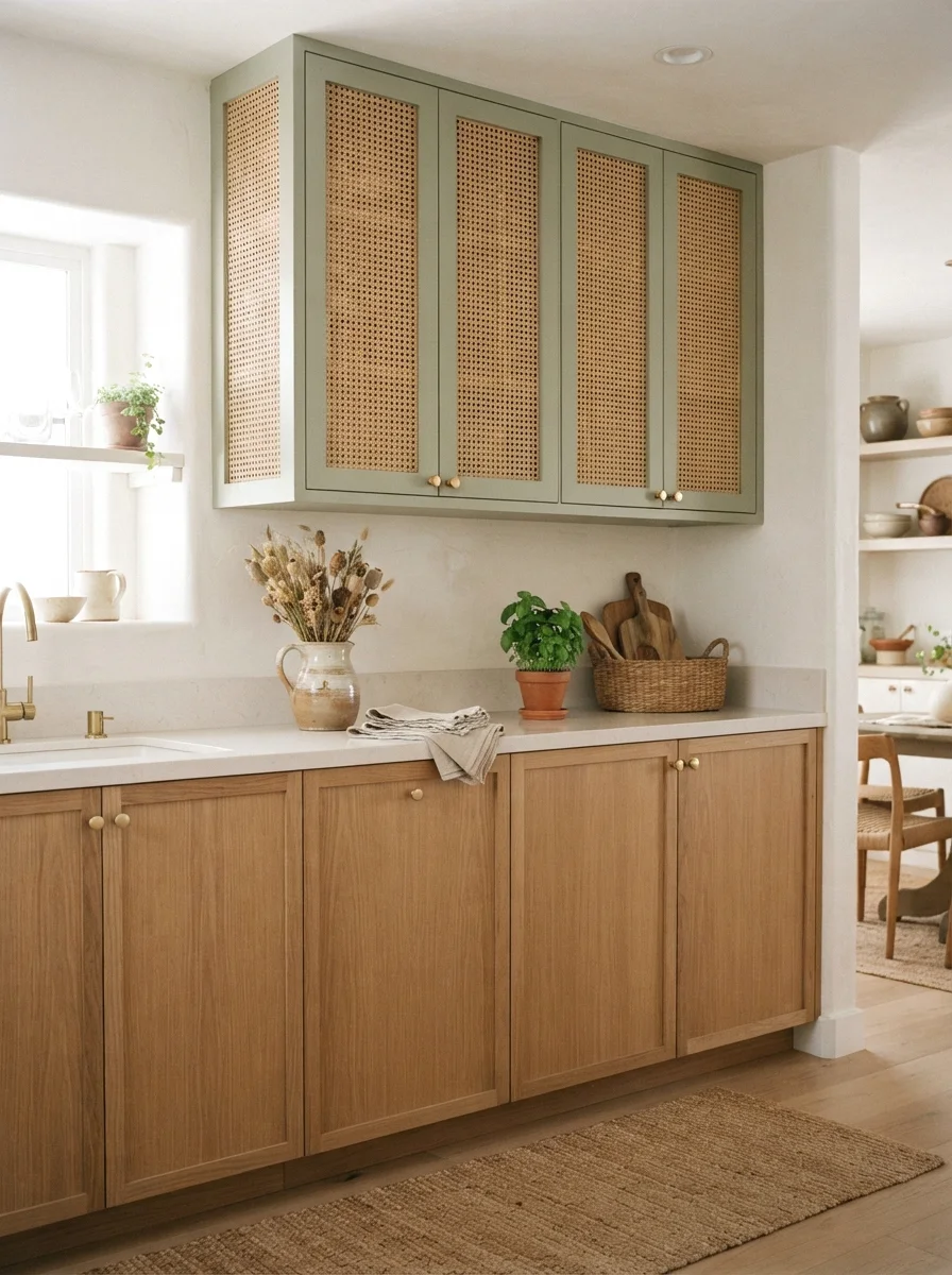 rattan and cane cabinet doors