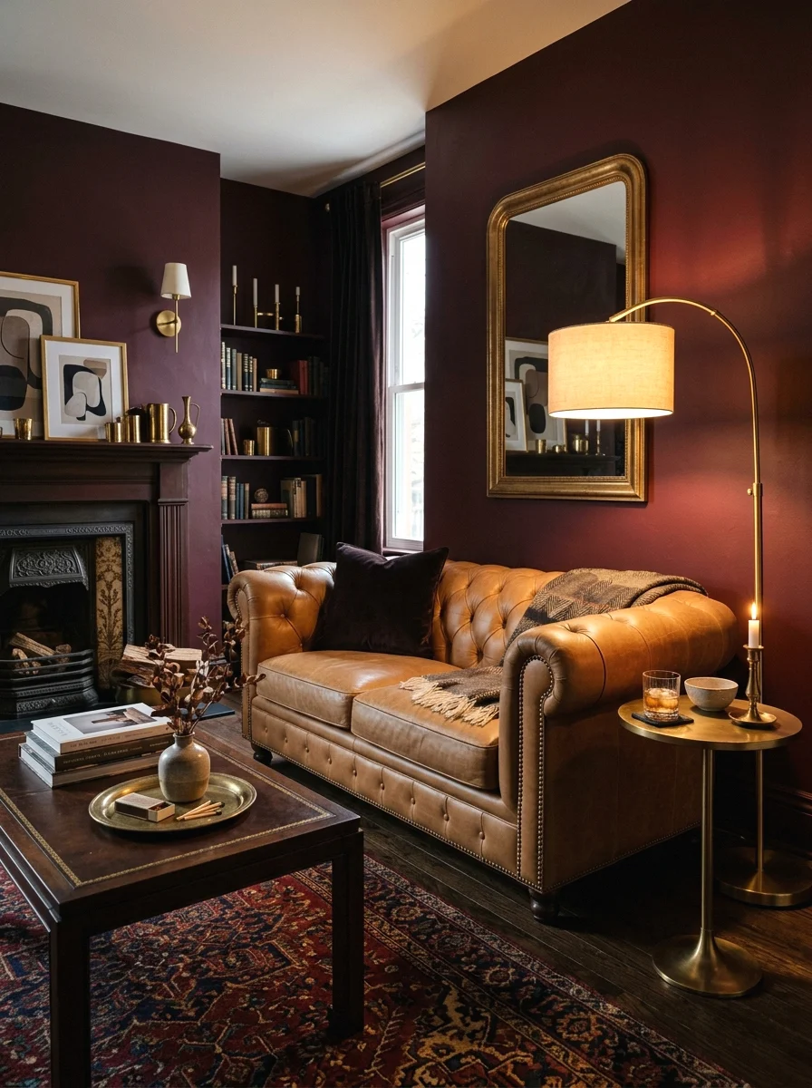 rich oxblood or burgundy