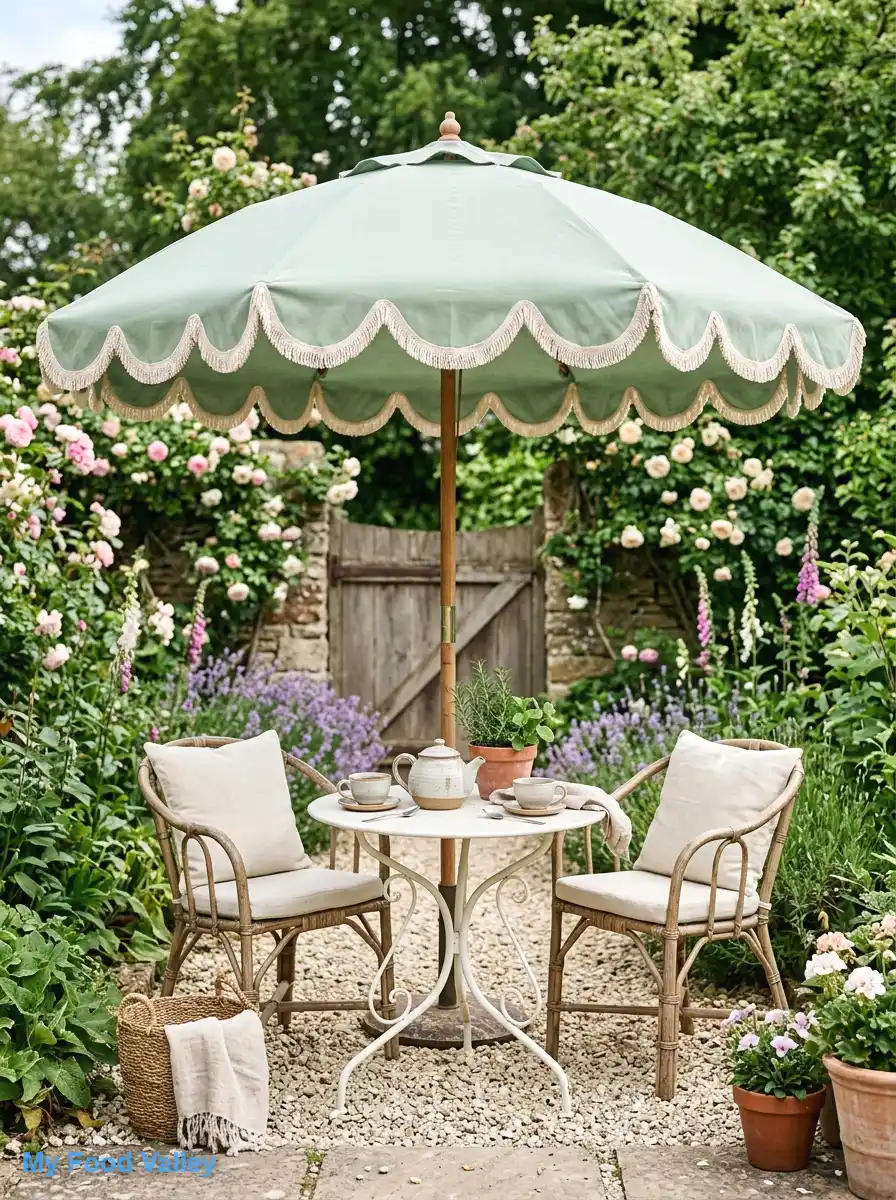 scalloped-edge umbrella in soft sage or blush