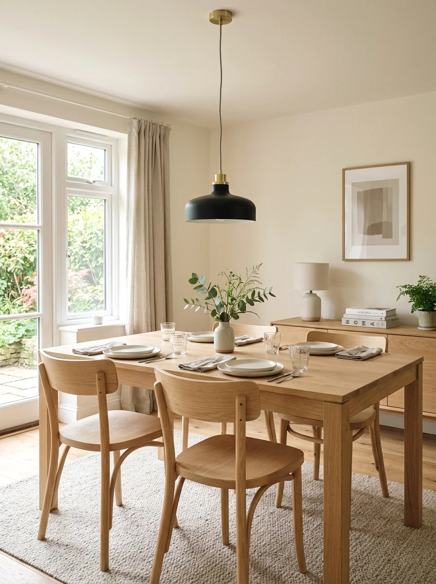 scandinavian minimalist dining space