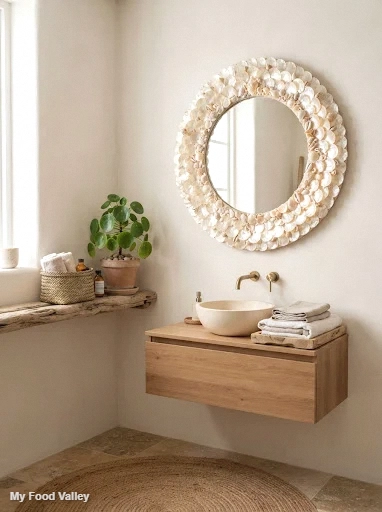 seashell encrusted mirror