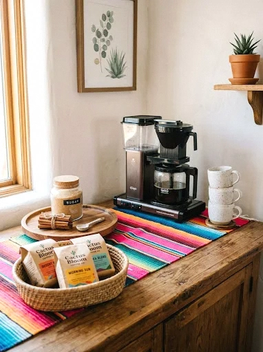 serape blanket runner coffee bar