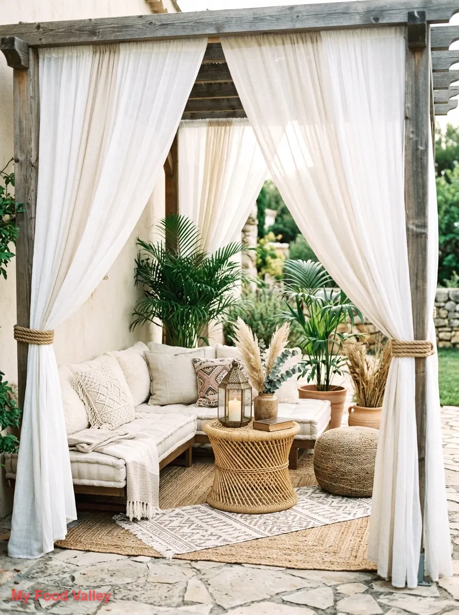 sheer curtain cabana corners