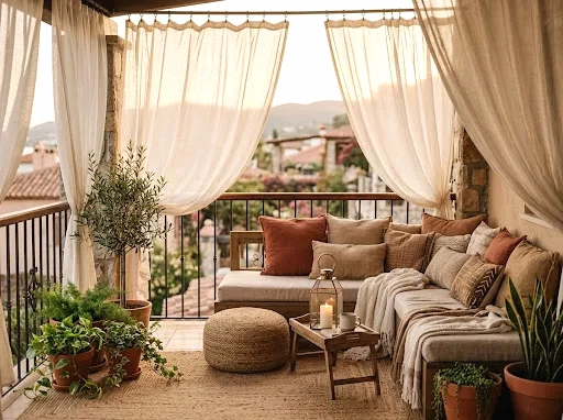 sheer outdoor curtains for a cozy cocoon